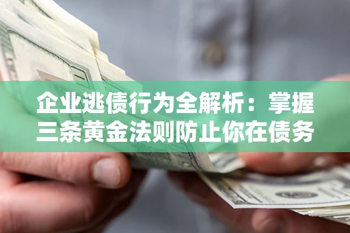 武汉企业逃债行为全解析：掌握三条黄金法则防止你在债务乱局中“踩雷”